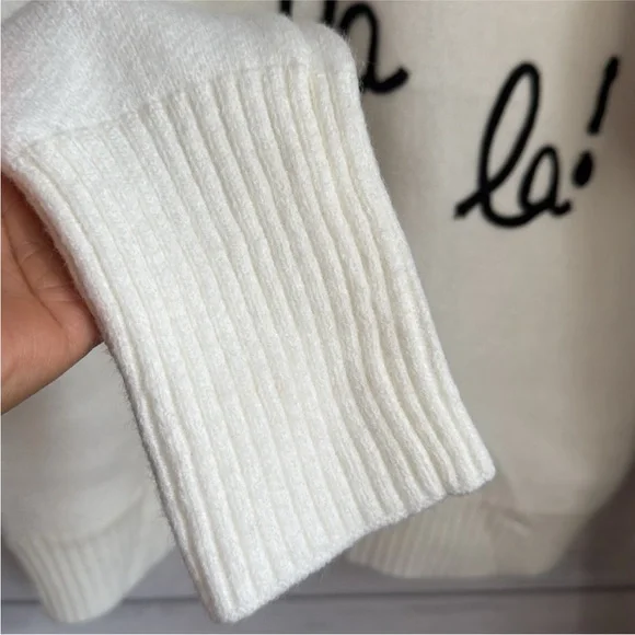 GILLI The Fa La La White & Black Turtleneck Sweater - Picture 7 of 8